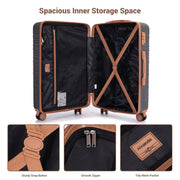 Amalodie 25201-6 DARK GREY 29.53 in Adult 6-Piece Hardside Checked Luggage, Gray