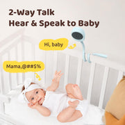 Netvue Peekababy Baby Camera Monitor, Wireless Audio, 4-in-1 Crib Mount, Blue