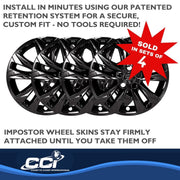 Coast To Coast Impostor Automotive Wheel Cover, Gloss Black, 17 Inch, 5 Double Spokes, Snap-On, Set of 4, IMP469BLK