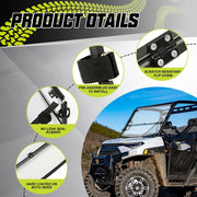 Kojem Flip Down Scratch Resistant Polycarbonate Windshield for Polaris Ranger 570 XP 900 1000, Clear
