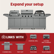 TYTUS Emberwood Portable Gas Griddle, 25,000 BTU Dual Burners, 352 Sq Inch Carbon Steel Plate, Gunmetal Gray, TDT-GHS-GGRD