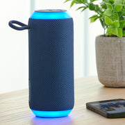 Onn Medium Rugged Portable Wireless Bluetooth Speaker with Multi-Color LED Lighting, IPX7 Waterproof, Navy, AABLU100081916