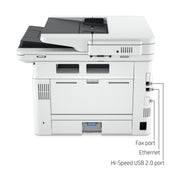 HP LaserJet Pro MFP 4101fdn All-in-One Monochrome Laser Printer, 42 ppm, 1200 x 1200 dpi, Ethernet & USB, White