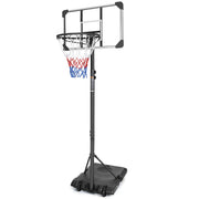 Leumius Portable Basketball Hoop, Adjustable Height 5.6ft to 7ft, 28-Inch Transparent Backboard, 2 Wheels, Outdoor Use for Kids and Youth