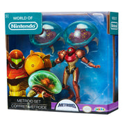 World Of Nintendo Samus + Metroids 3 Pack - Box And All Figures Included