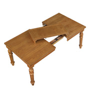My Texas House MT65250047100A3 Perry Extendable Dining Table, Warm Brown Finish, 16