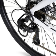 Hyper Bicycles HYP-E700-1301 E-Ride 700C 36V Electric Commuter E-Bike for Adults, Pedal-Assist, 250W Mid-Drive Motor, Matte White