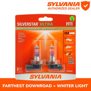 Sylvania H11SU.BP2 H11 Silverstar Ultra Halogen Headlight Bulb, 2 Pack