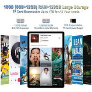 BAIWOYER F11 Tablet, 11-Inch 2K IPS Display, Android 14, Unisoc T616 Octa-Core 2.0GHz Processor, 18GB RAM, 128GB Storage, Triple Camera, Green, with Case, Pen, Keyboard
