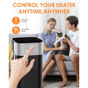 Trysworso 2000W Electric Ceramic Heater with 3D Flame, 26''