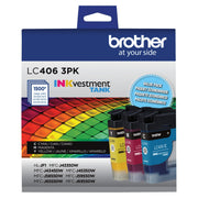 Brother LC4063PK INKvestment Tank Inkjet Printer Ink Cartridges, Standard Yield, Cyan Magenta Yellow, Pack of 3