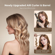 Onehouse 5 in 1 Blow Dryer Brush Ionic Hair Styler with Detachable Curler, Ceramic Coating, 3 Heat Settings, Black Gold