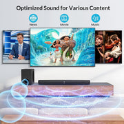 Cowin KY-2023E Sound Bar w/Subwoofer, 110W Sound Bar, Black