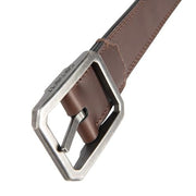 Carhartt Men's Leather Reversible Center Bar Buckle Belt, Full-Grain Oil-Finished Leather, Brown and Black, 1 3/8 in Wide, 36