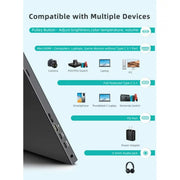 UPERFECT K01 Portable Monitor for Macbook 1080P FHD HDR IPS Computer Display Screen HDMI USB 17.3 inch