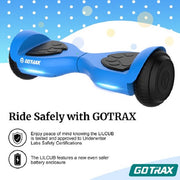 GOTRAX GT-HCUB-BLU LILCUB Hoverboard,2.5 Miles Distance, 5 Mph Max Speed, 88 lbs Max Weight, Self Balancing Scooter with 6.1 inch Wheels and LED Headlights Blue