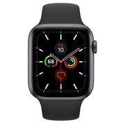 Apple Watch Gen 5 Series 5 44mm Space Gray Aluminum - Black Sport Band MWWE2ZA/A