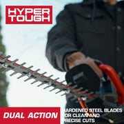 Hyper Tough 22in 20V Brushless Cordless Hedge Trimmer with 2.0Ah Battery and Charging Cable