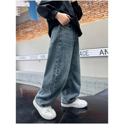 BYHONG Boys' Jeans withElastic Waistband Children's Spring/Autumn Denim, Z01-Blue, 160(US Size)