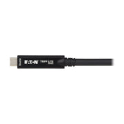 Eaton USB-C Fiber Active Optical Cable, USB 3.2 Gen 2, 10 Gbps Data Transfer, 8K HDR Video, 40W Power Delivery, Male to Male, 15m Black U420F-15M