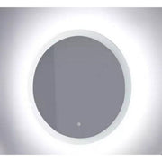 580*580*45 - 4mm copper-free silver mirror with ambient light - Round - Iron Frame - Color Temp 3000K-6400K CRI > 80- 2835 LED light strip -Touch Sensor 1110 Lumens cETL Certified