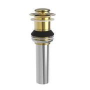 Newport Brass Push Pop-Up Bathroom Sink Drain with Overflow Holes, Polished Gold PVD Finish