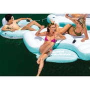 Intex Laguna Splash Island Floating Water Raft with 2 Detachable Solo Lounge Tubes, Built-In Cupholders, Grab Handles, Blue, 57274EP