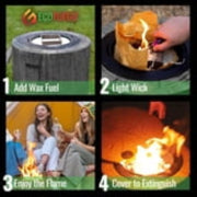 ECOFUEGO EF-BK El Fuego Outdoor Fire Pit, 14.5-in Round, 37000 BTUs, Magnesium Oxide Ceramic Composite, Black