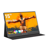 Mayceyee 15.6 Inch Portable Monitor, FHD 1080P IPS Display, USB-C and Mini-HDMI, Travel-Friendly with Kickstand, White, A156C2H