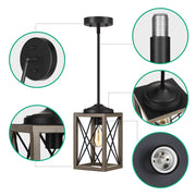 DEWENWILS Metal Rustic Hanging Farmhouse Pendant Light