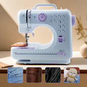 Flrhsjx Heavy Duty Sewing Machine for Beginners, 12 Built-in Stitches with Reverse Sewing, Portable Purple with Accessories