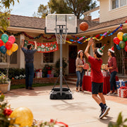 MaxKare 44In Portable Basketball Hoop, Adjustable Height 7.5 ft to 10 ft, Oversized Polycarbonate Backboard, Upgraded Large Base with Sandbag, Built-In Wheels