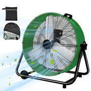 VAJIAZA Industrial Fan 24 Inch, High Velocity Fan, 3 Speeds, Up to 8800 CFM, Heavy Duty Blower with Waterproof Cover, 360 Adjustable, Green