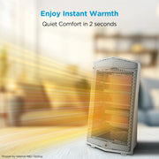 Midea MSH20Q3AWWV 1500W Quartz Electric Space Heater, White