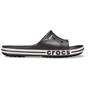 Crocs Adult Bayaband Slide Sandals, Black/White, M7/W9