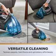 CareVac Portable Carpet and Upholstery Pet Spot Cleaner, Powerful Suction, Lightweight, Blue, PV