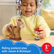 Fisher-Price Little People Toy Story Jessie and Bullseye Toddler Figure Set with Head-Bobbing Action, Multicolor, JKB08