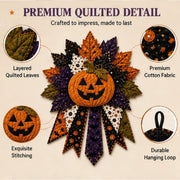 DIY Quilted Halloween Pumpkin Door Hanger Kit, Beginner Sewing Craft for Adults, Seasonal Wall Decor with Ghost and Witch Motifs