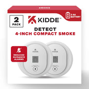 Kidde 10SDR Twin Battery-Operated Photoelectric Smoke Detector Alarm, 4-inch, Batteries Included, 2 Pack