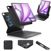 ESR Rebound 360 Keyboard Case for iPad Air 13 M3 M2 M4, Easy-Set Magnetic Stand, Multi-Touch Trackpad, Removable Cover, Black