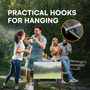 DDRPL Flybold 28-Inch Griddle Cover, Durable Diamond-Cut Aluminum, Weatherproof, Lightweight with Ergonomic Handles and Integrated Hangers