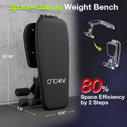 Mikolo Adjustable Weight Bench with 9 Positions, Nordic Curl, 3-in-1 Detachable Leg Holder, Black