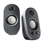 Onn Stereo Computer Speakers, 6W RMS Power, 3.5 mm AUX Input, Volume and Bass Controls, Gray