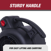 Hyper Tough AM0107 Air Mover Blower Fan, 1/3 HP, 1200 CFM, 3 Speeds, 3 Adjustable Angles, Black, 25-ft Cord