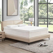 Subrtex SESBTBKCD04Q Gel-Infused Memory Foam Mattress Topper, 4 Inch, Queen, Removable Fitted Cover