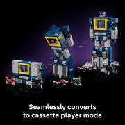LEGO Icons Transformers Soundwave Building Kit with Ravage and Laserbeak Figures, 1505 Pieces, Collectible Display Plaque, Model 6530082