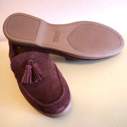 Crown Vintage Madina Loafer Women's Burgundy Suede Flats Size 8.5