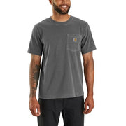 Carhartt Irvine Relaxed Garment Dyed Men's T-Shirt, Lightweight 100% Cotton, Shadow Grey, Large, 106252