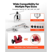 KFFKFF Brake Line Repair Kit, 3/16 in Copper-Coated Tubing, 45 Double and Single Flaring Tool Set, 25 ft Line, 16 Fittings, 4 Unions, Tube Cutter, 5 Adapters, Storage Case, CT-2032D