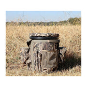 MOJO Outdoors Dove Hunting Bucket with Padded Swivel Seat, Mossy Oak SGB Camo, Durable 600D Material, Multiple Mesh Pockets, Dry Storage, Carry Strap, HW2553